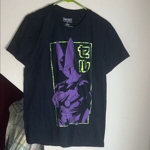 Dragon Ball Z Cell Graphic Tee - Black with Purple & Neon Green - Official-Style